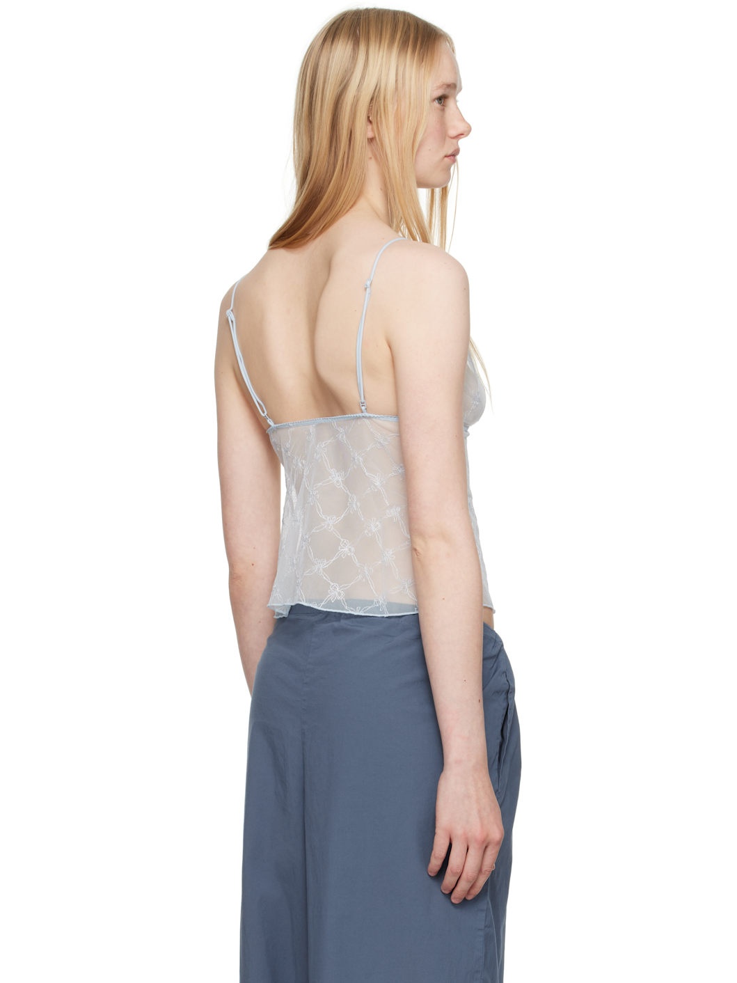 SSENSE Exclusive Blue Spring Intimates Triangle Camisole - 3