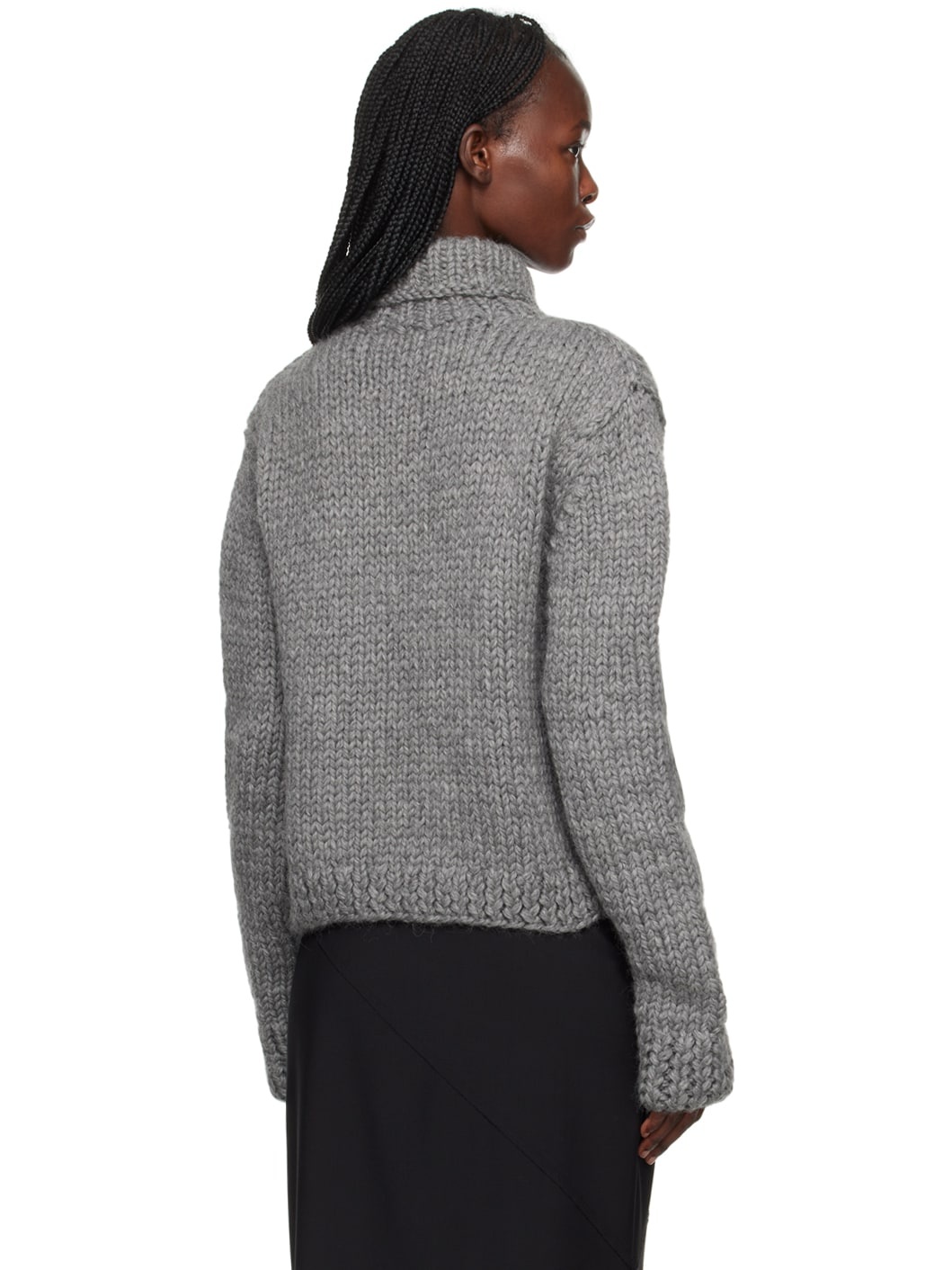 Gray Jacquard Turtleneck - 3