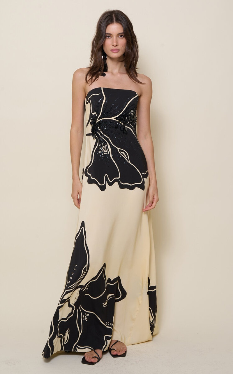 Johanna Ortiz Simbología Floral Sequined Crepe Maxi Dress print outlook