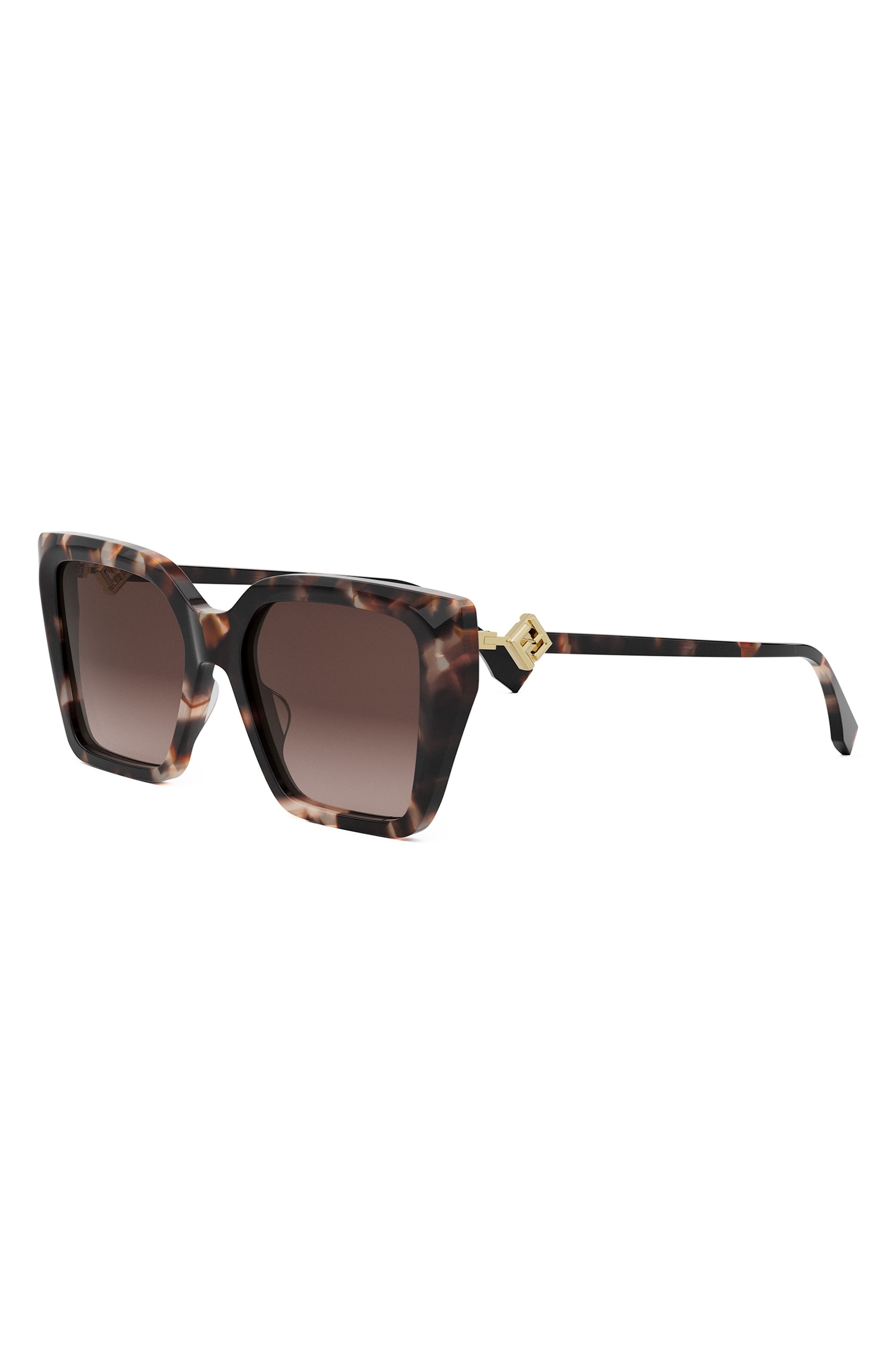 Fendi FF Diamonds 54mm Gradient Square Sunglasses in Havana /Gradient Brown at Nordstrom - 2