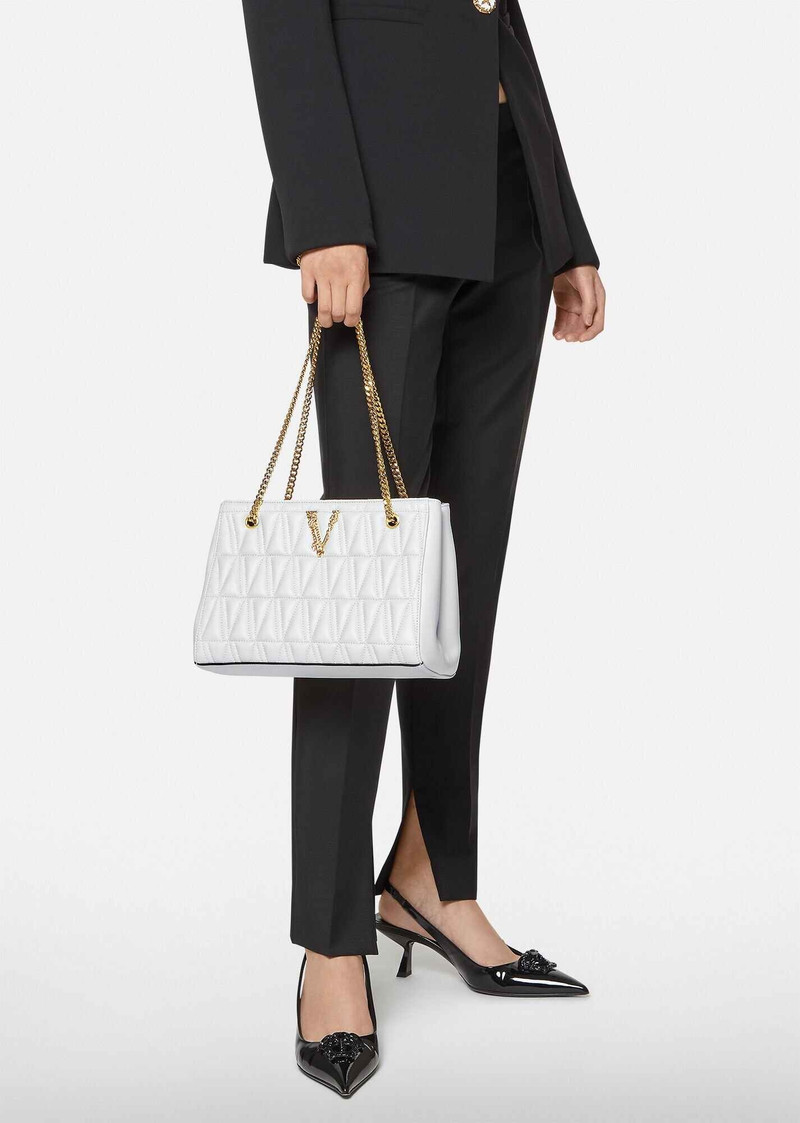 VERSACE Virtus Quilted Small Tote Bag outlook