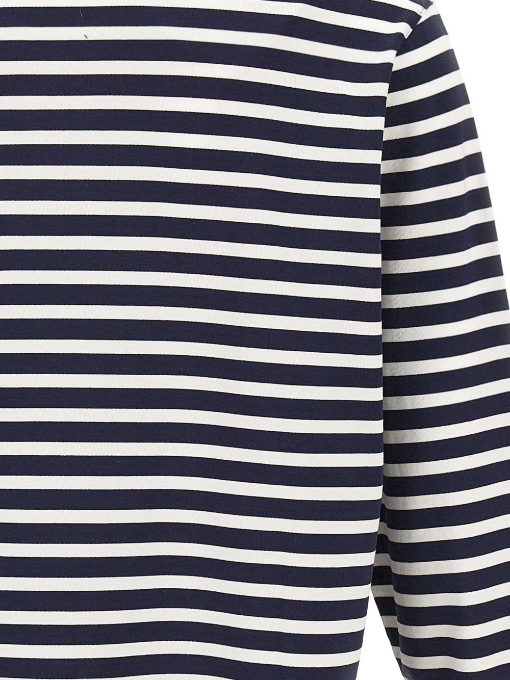 logo-patch striped sweater - 2