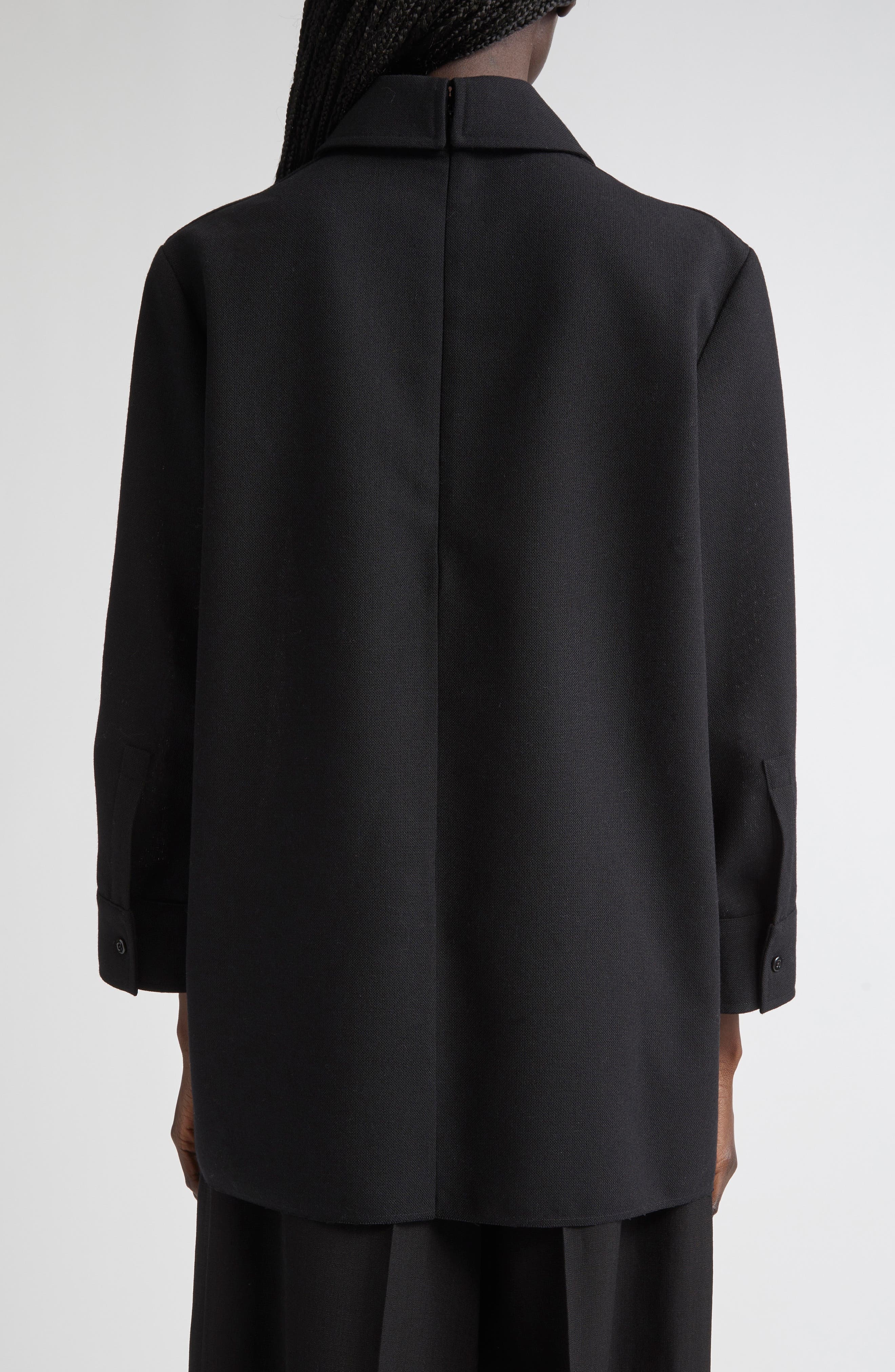 Jil Sander Wool Long Sleeve Top in Black at Nordstrom - 3