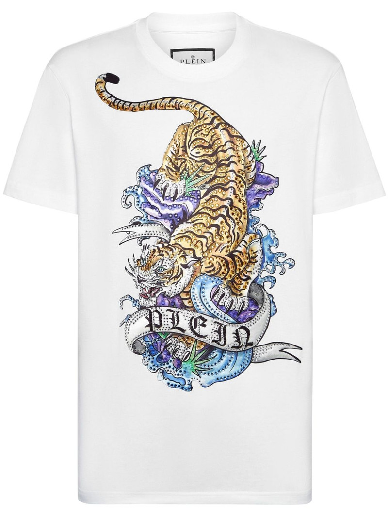 Tattoo-print cotton T-shirt 1