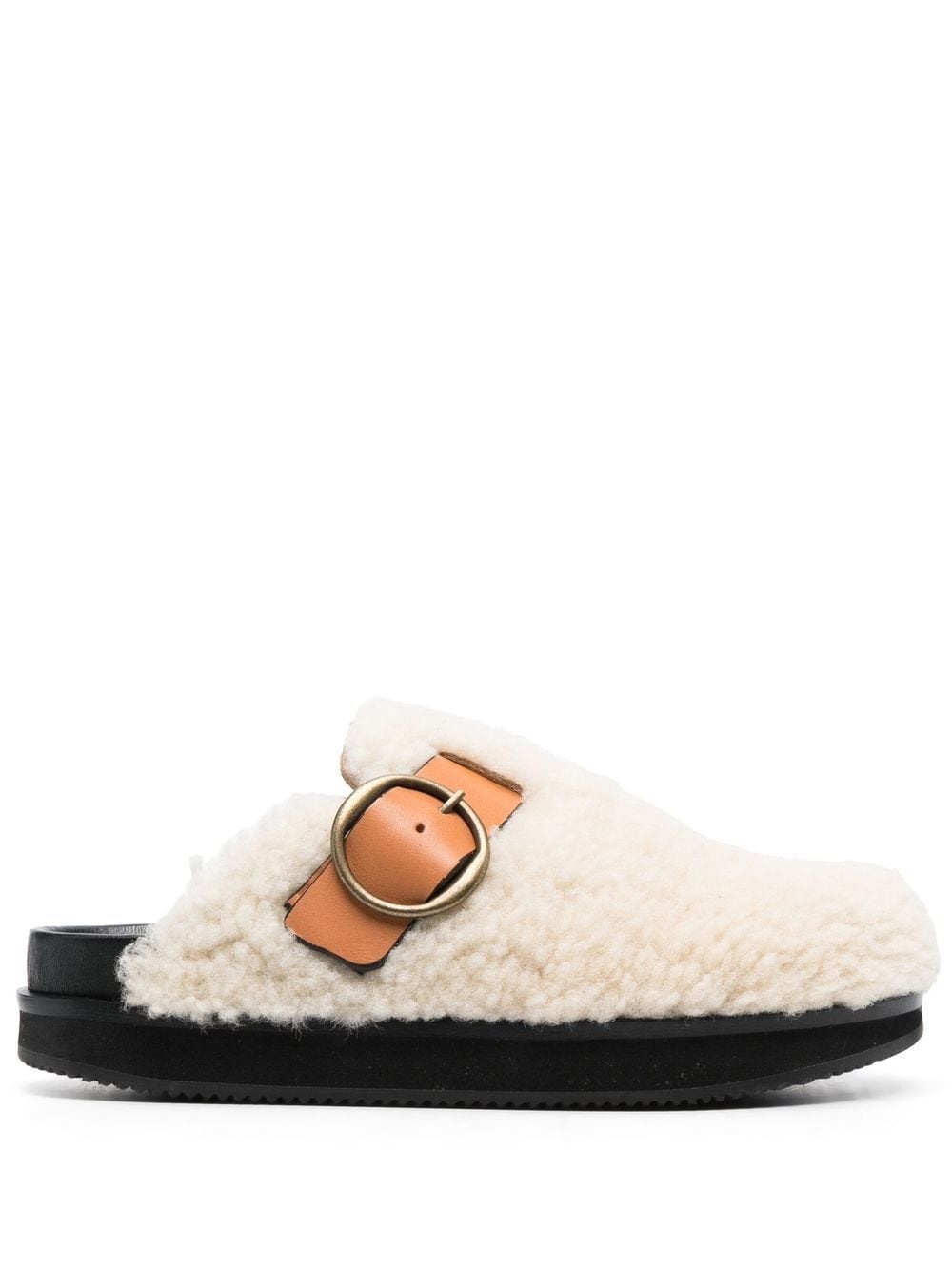faux shearling mules - 1