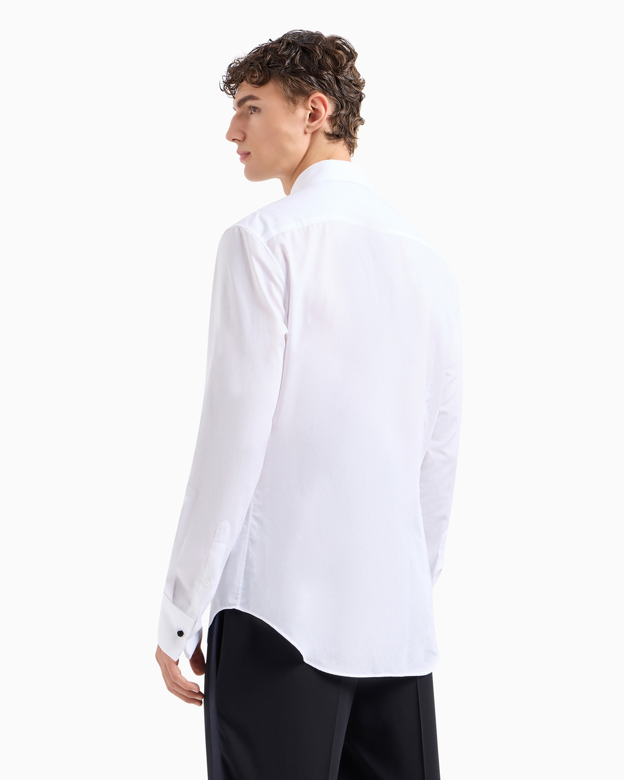 Pleated cotton tuxedo shirt - 3