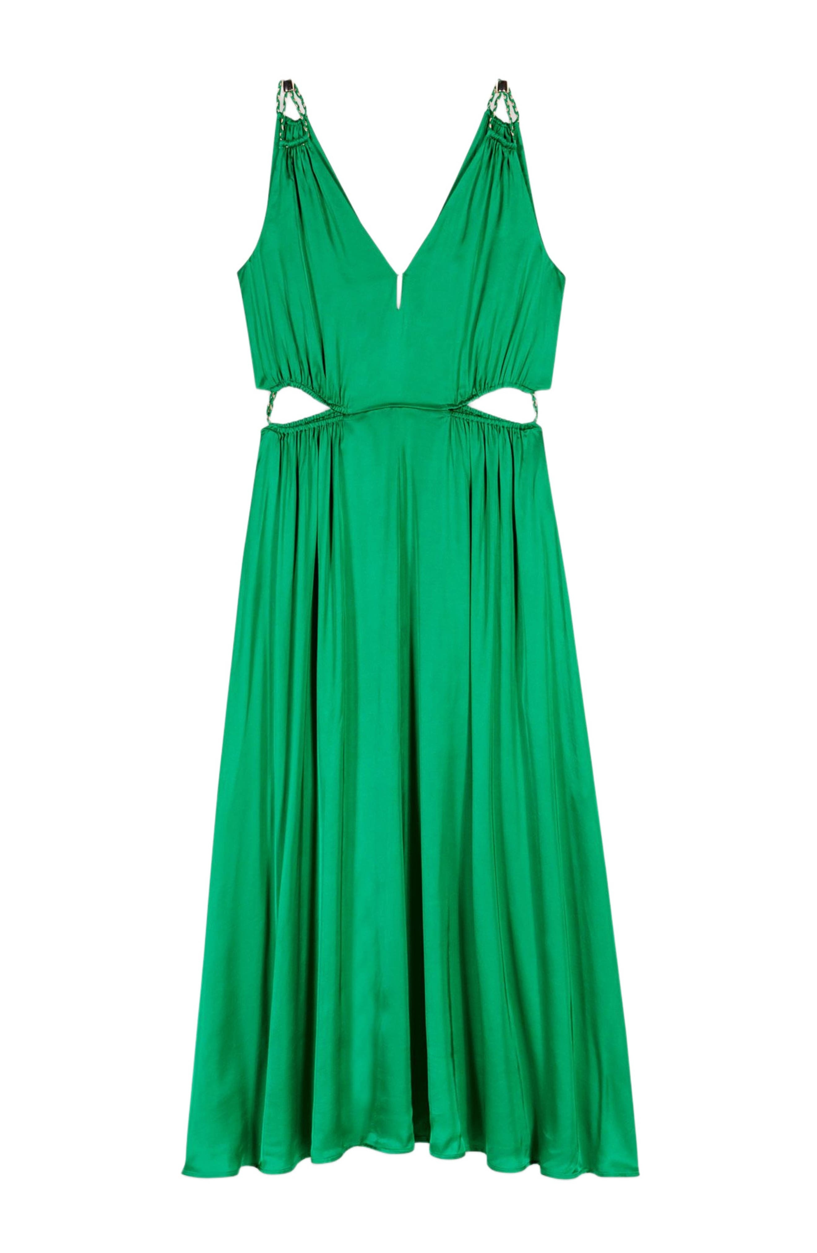 maje Satin-look maxi dress in Green at Nordstrom - 1