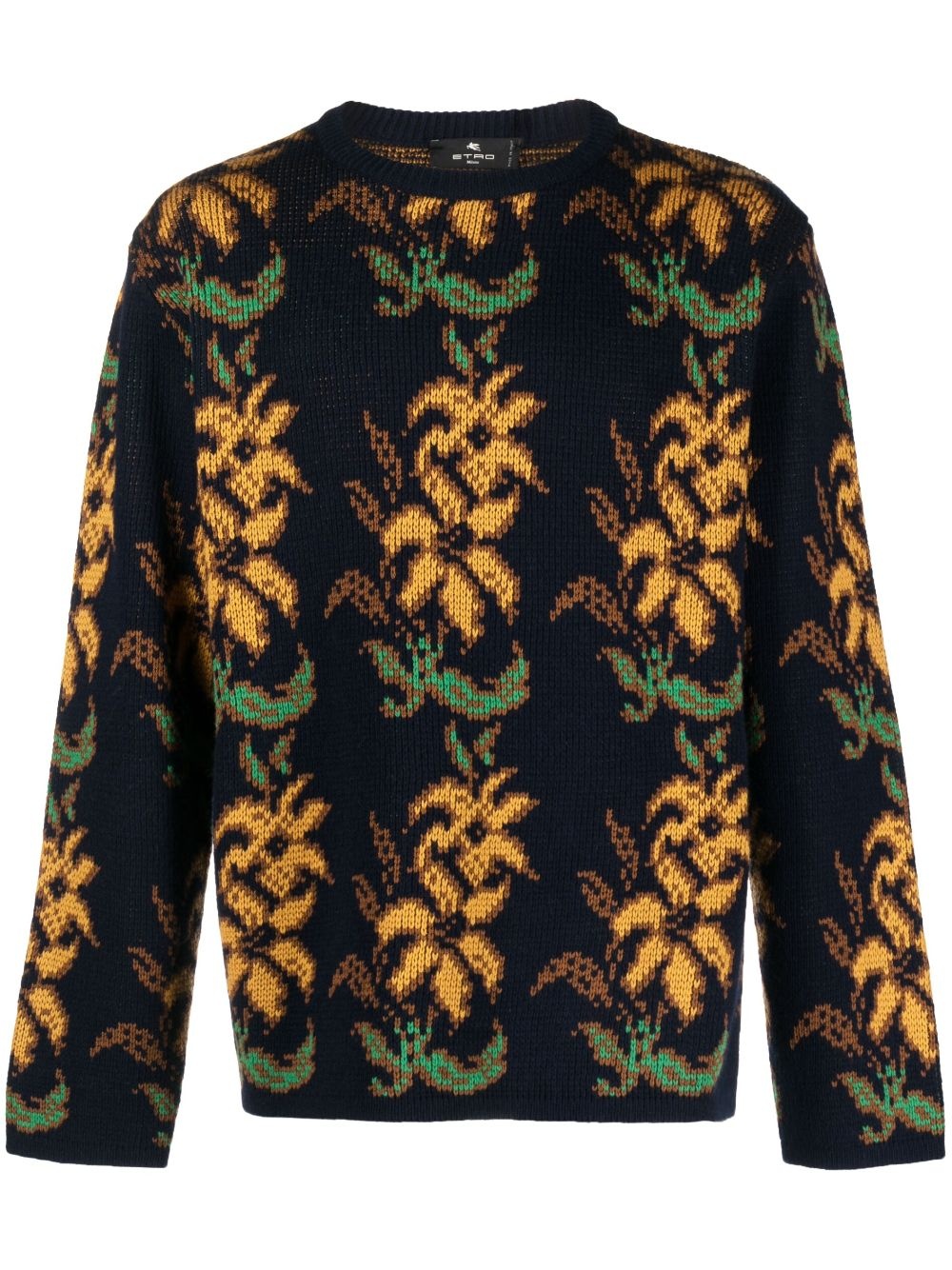 floral intarsia-knit wool jumper - 1