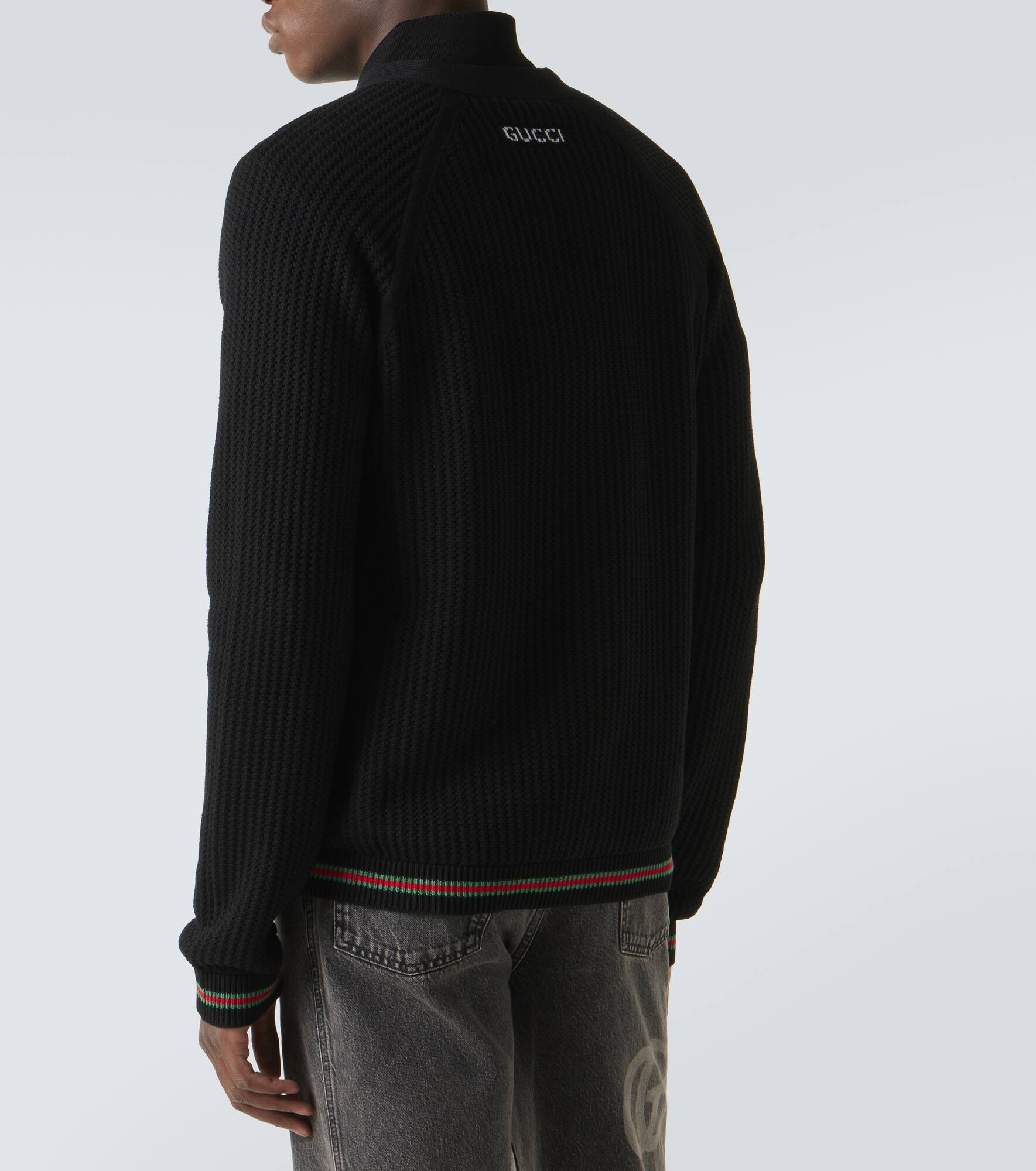 Web Stripe cotton cardigan - 4