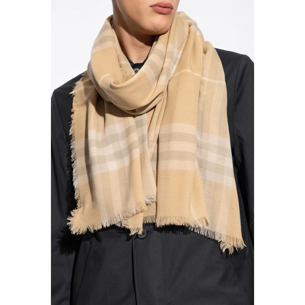 CHECK PRINTED WOOL SCARF - 3