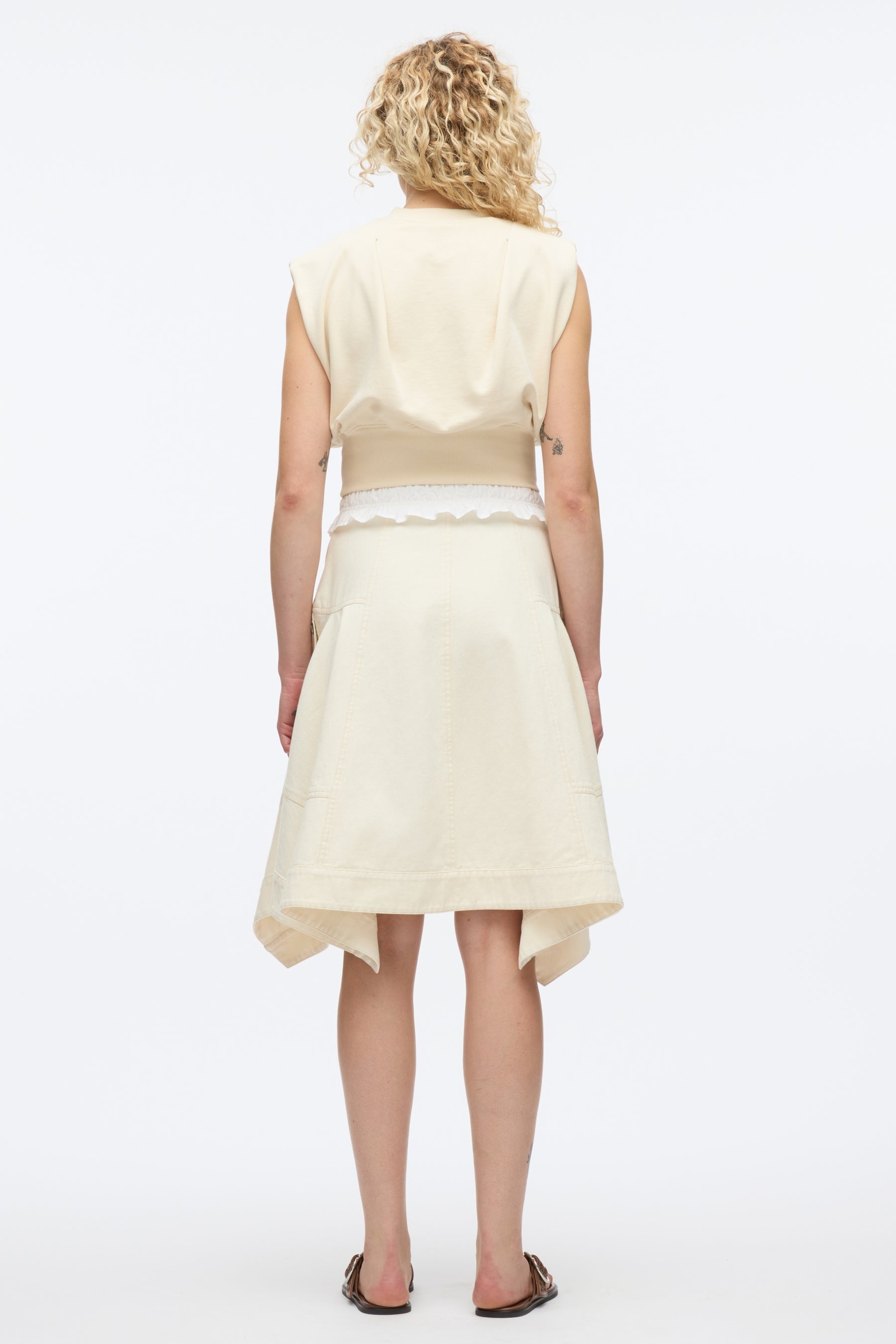 French Terry Dress with Denim Combo - 9