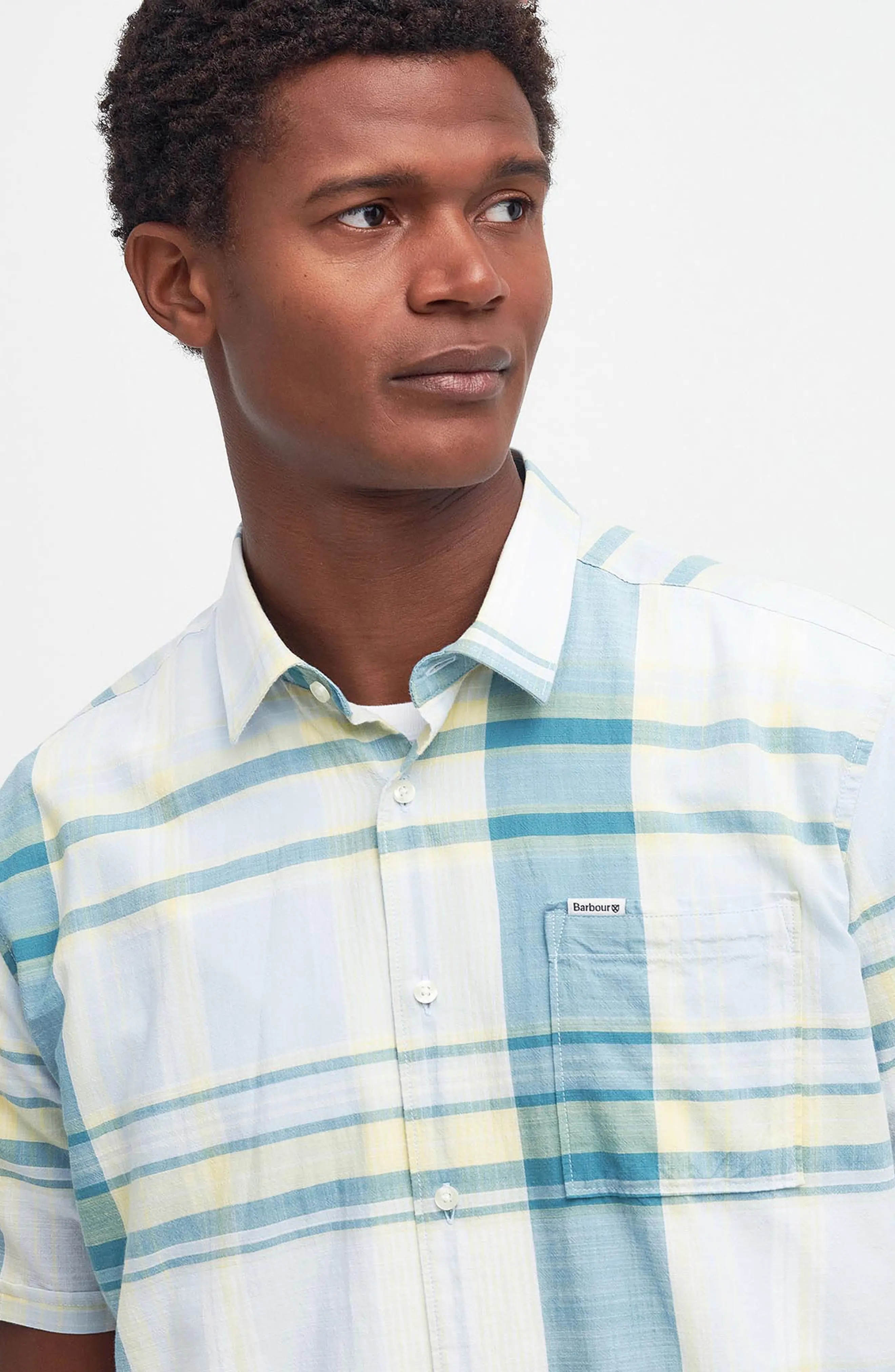 Swinton Regular Fit Plaid Short Sleeve Cotton Button-Up Shirt - 6