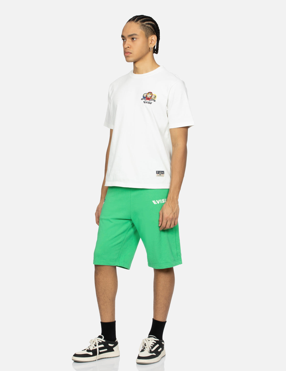 KAMON PRINT REGULAR FIT SWEAT SHORTS - 4