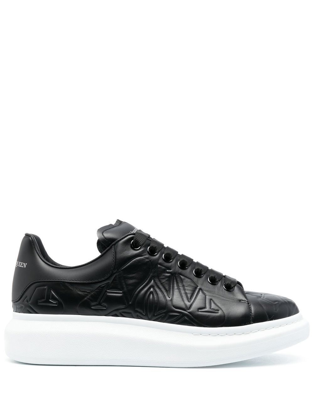 debossed logo leather sneakers - 1