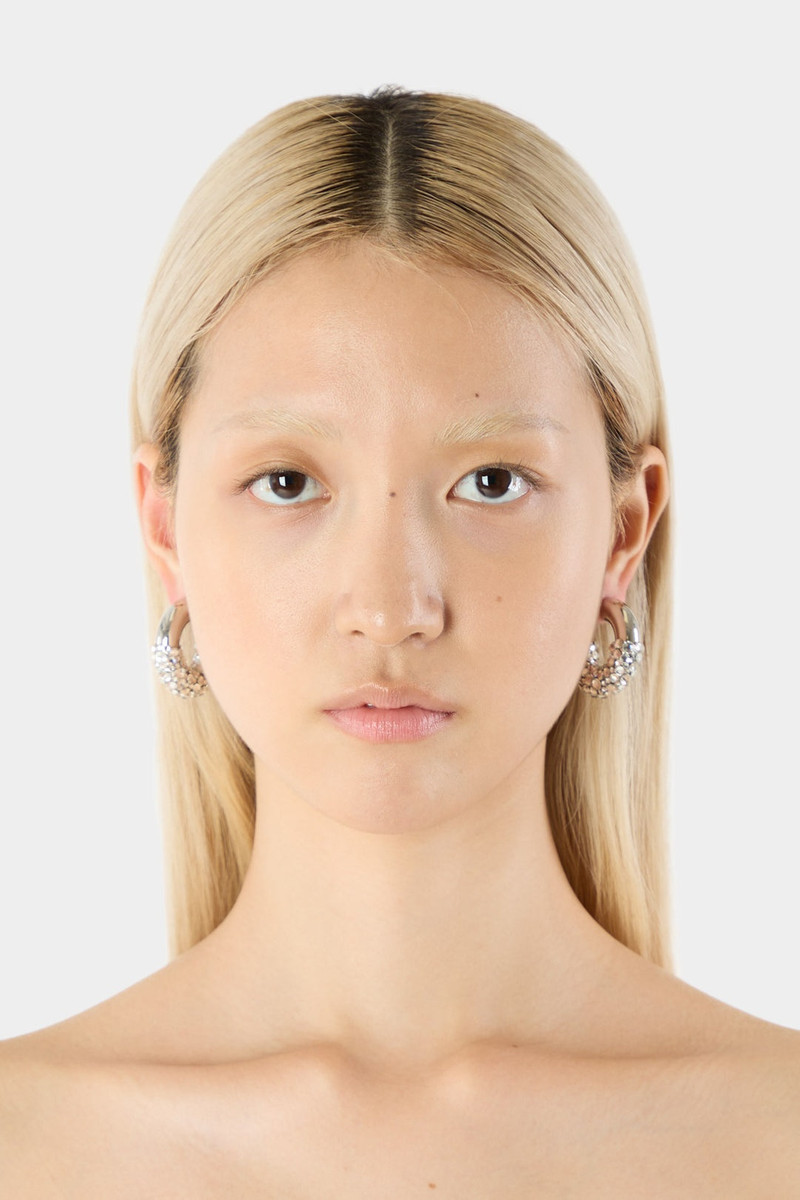 SUNNEI GLITTERIZED EARRINGS / silver outlook