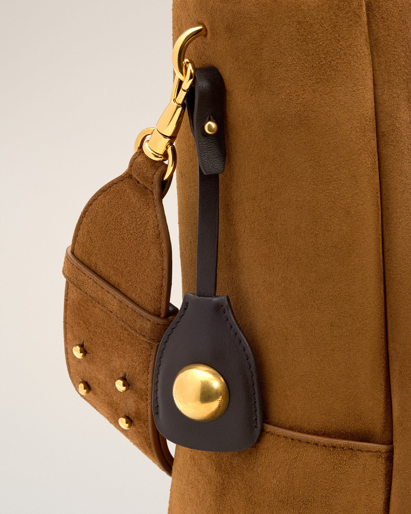 BROWN SMOOTH LEATHER CARROUSEL BUCKET BAG 6