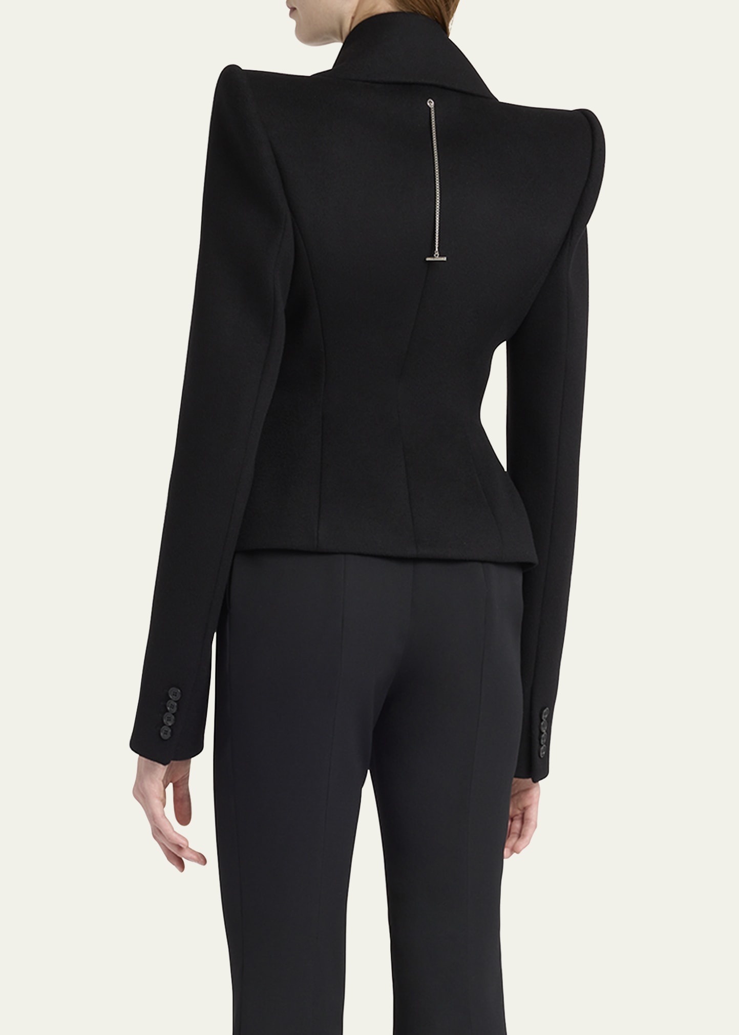 Alexander McQueen Wrap Double-Breasted Wool Cashmere Blazer