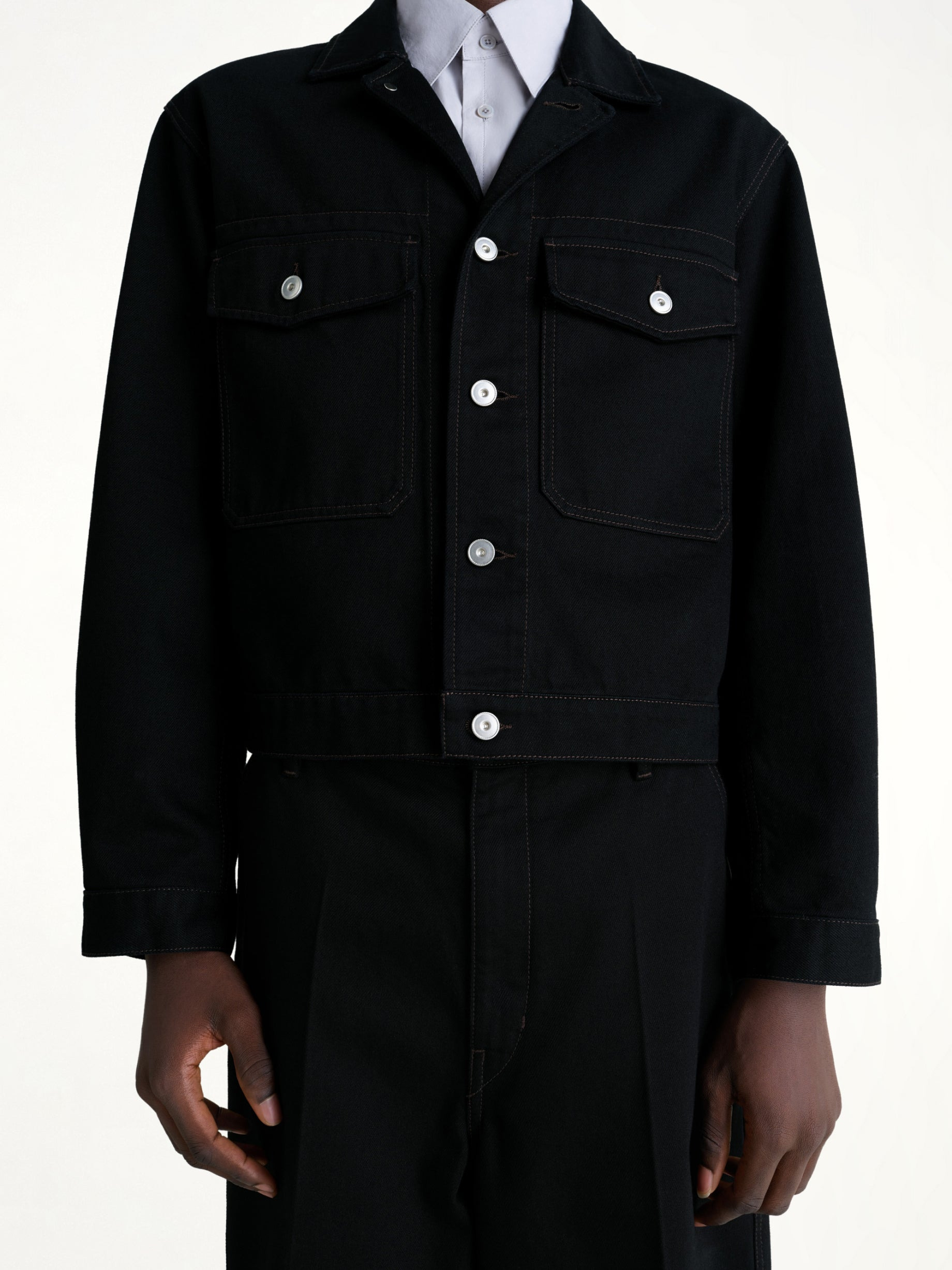 Trucker Jacket in Black - 5