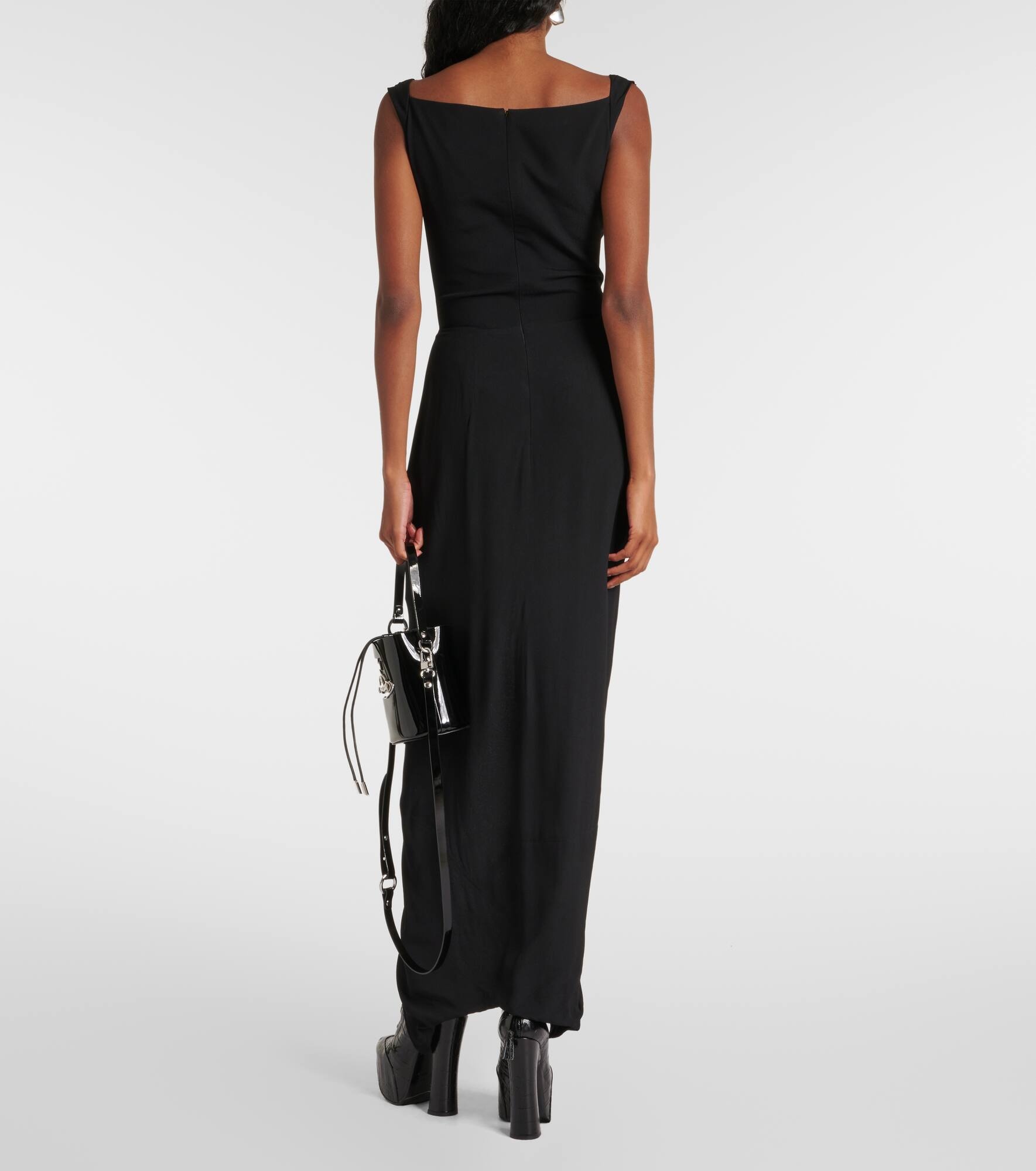 Panther gathered asymmetric maxi dress - 3