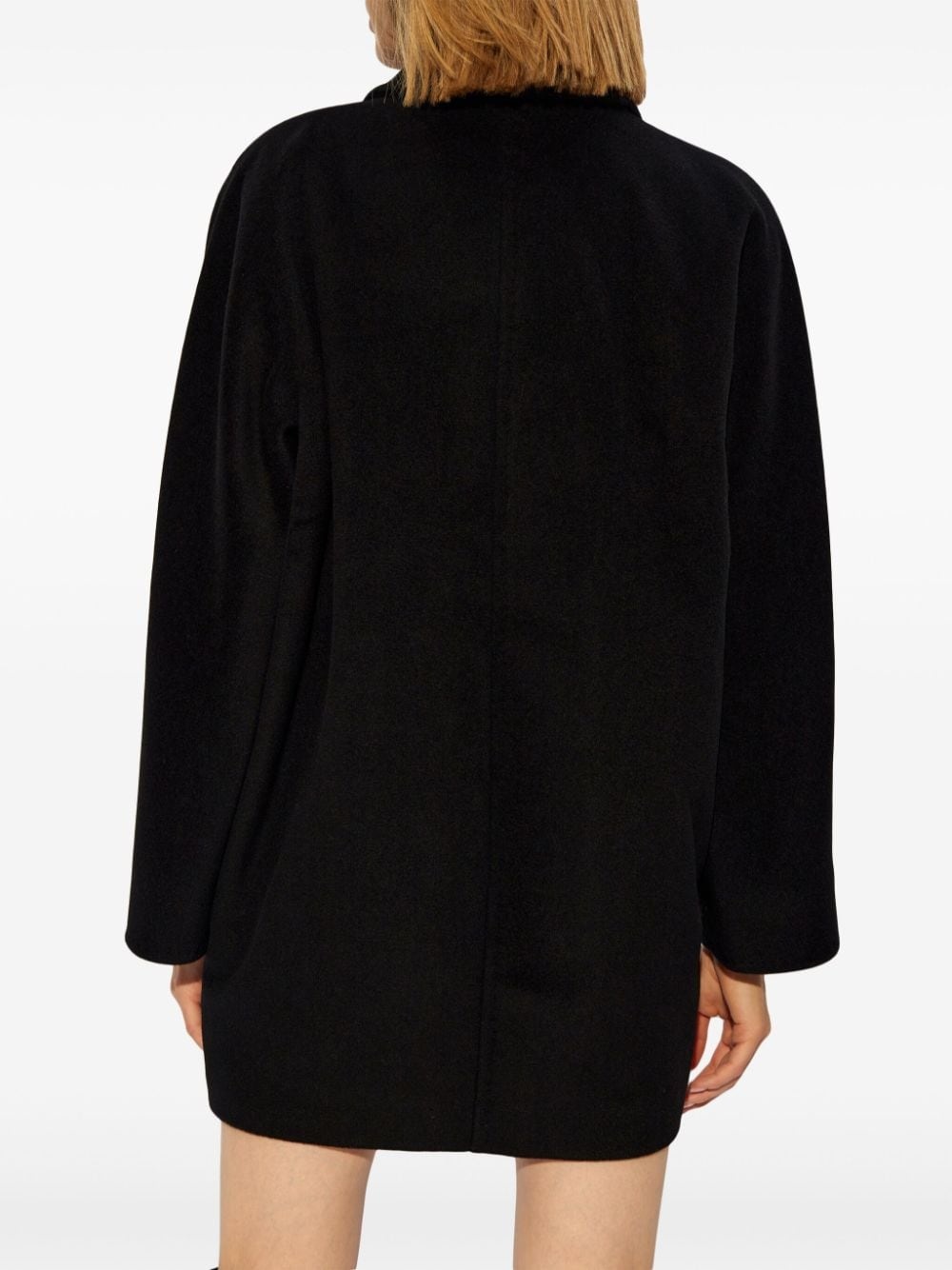 notched-lapel wool-blend coat - 4