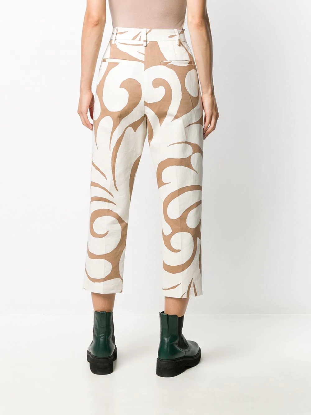 graphic swirl-print trousers - 4