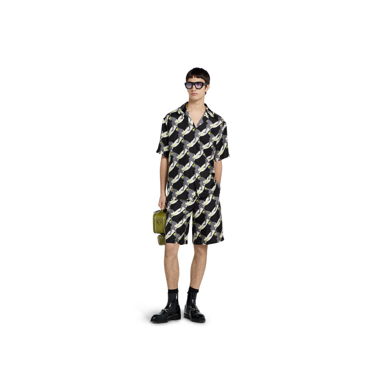 GUCCI Printed silk twill shorts outlook