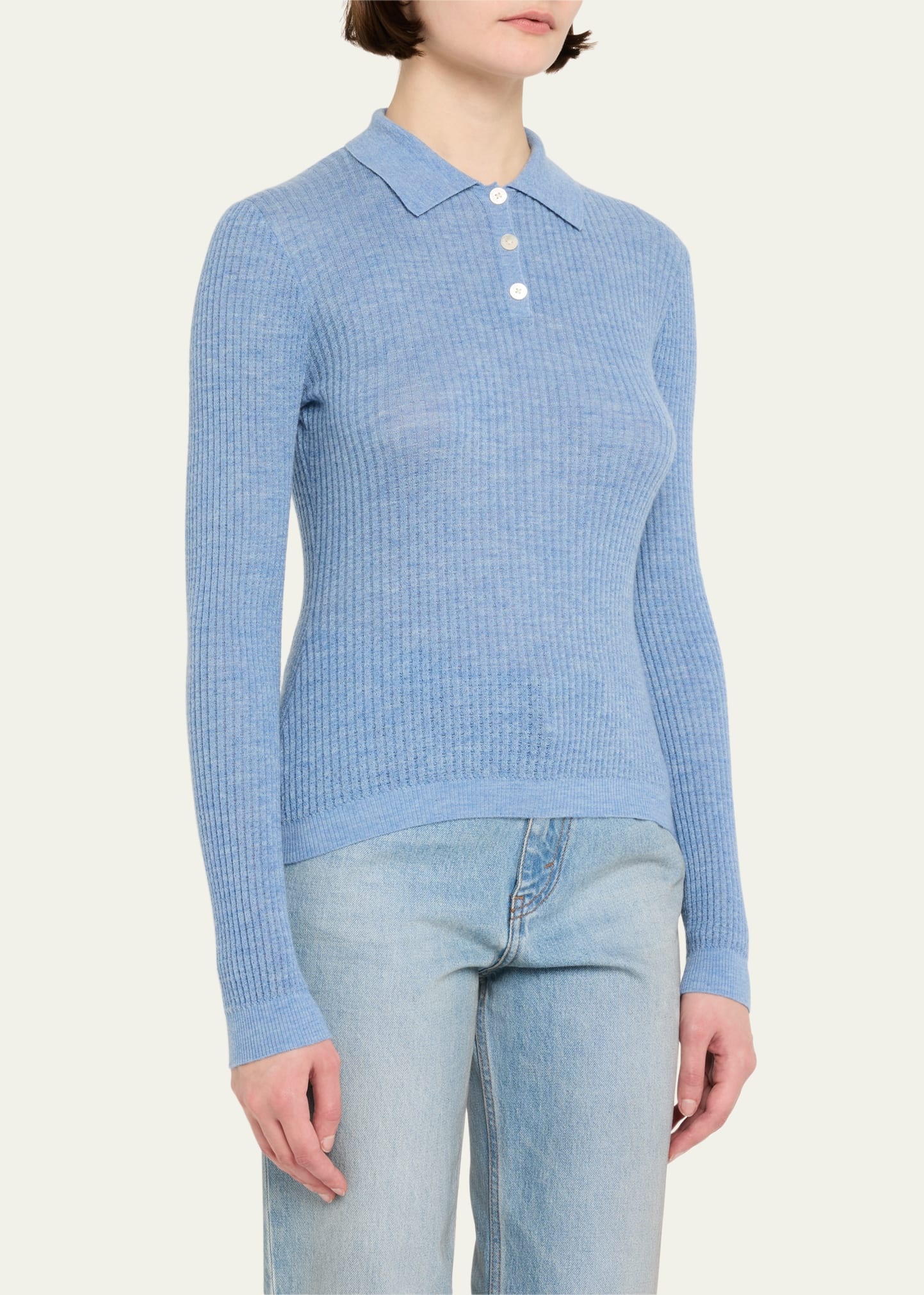 Shrunken Crewneck Sweater in Cashmere - 4