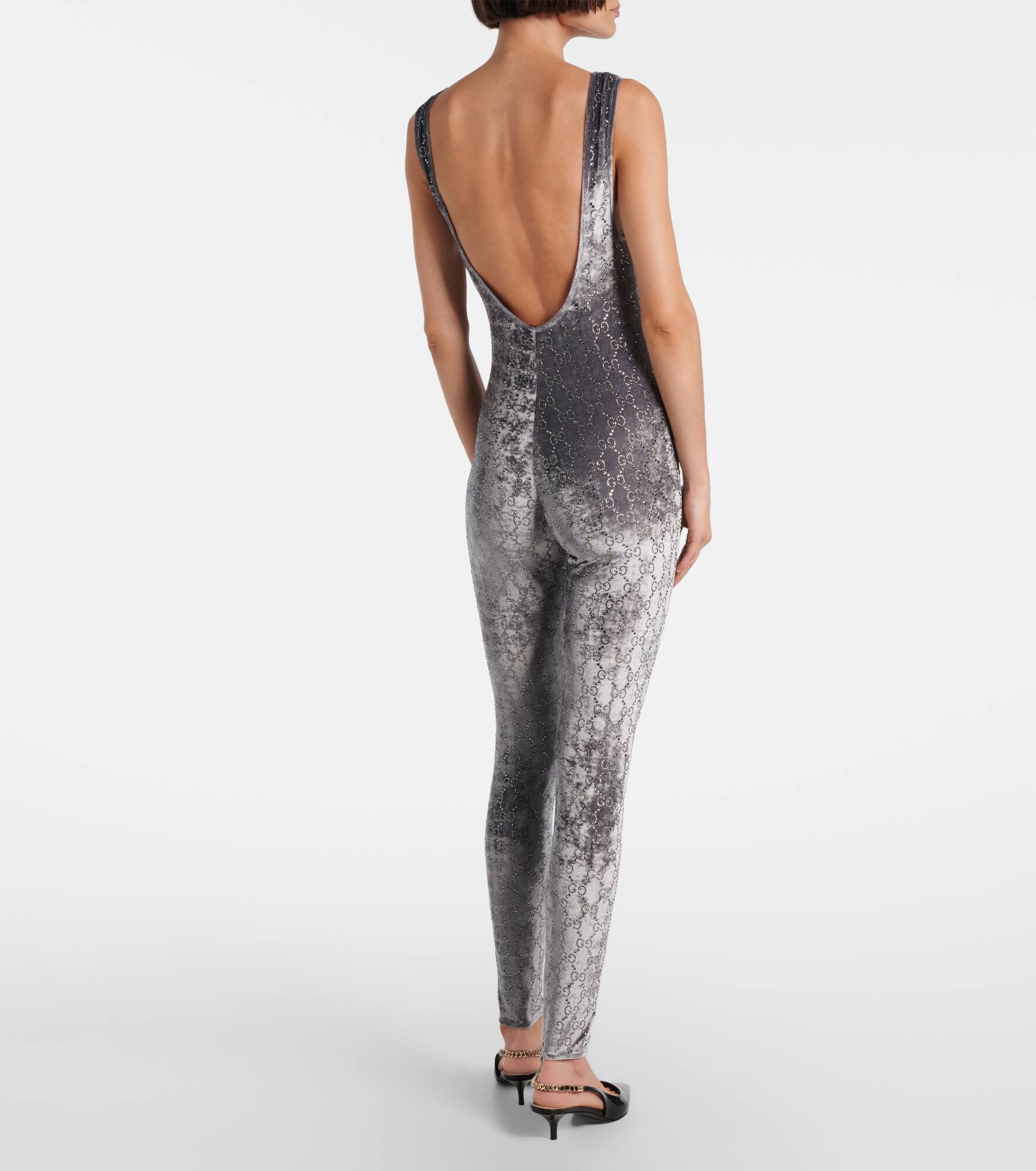 GG Crystal velvet jumpsuit - 3
