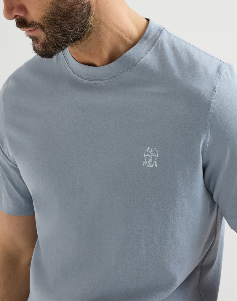 Cotton jersey crew neck T-shirt with logo 4