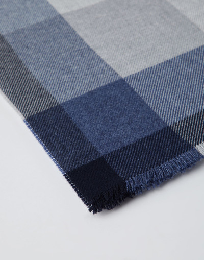 Brunello Cucinelli Wool and cashmere checked twill scarf outlook
