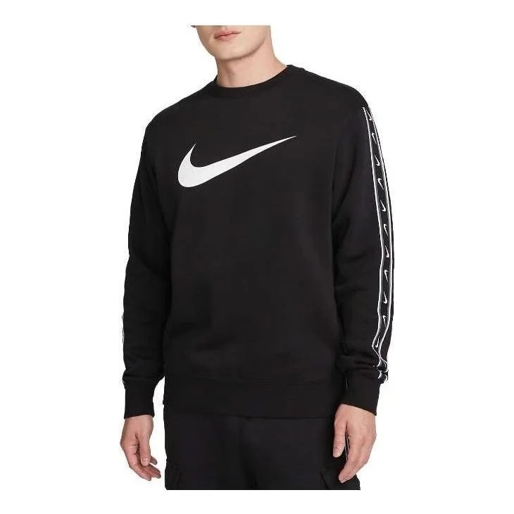 Nike Sportswear Repeat Fleece Sweatshirt 'Black White' DX2029-011 - 1