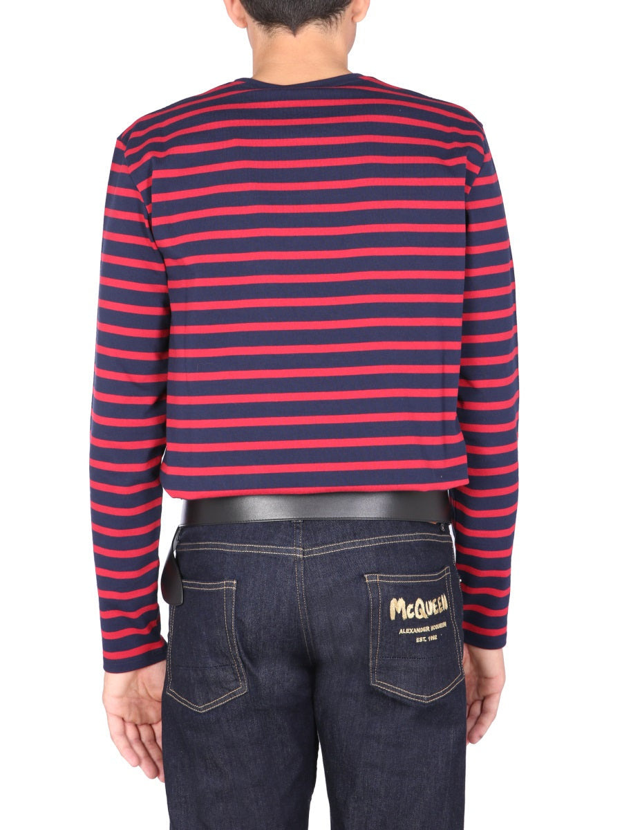 Alexander Mcqueen Men T-Shirt With Flocked Logo - 3