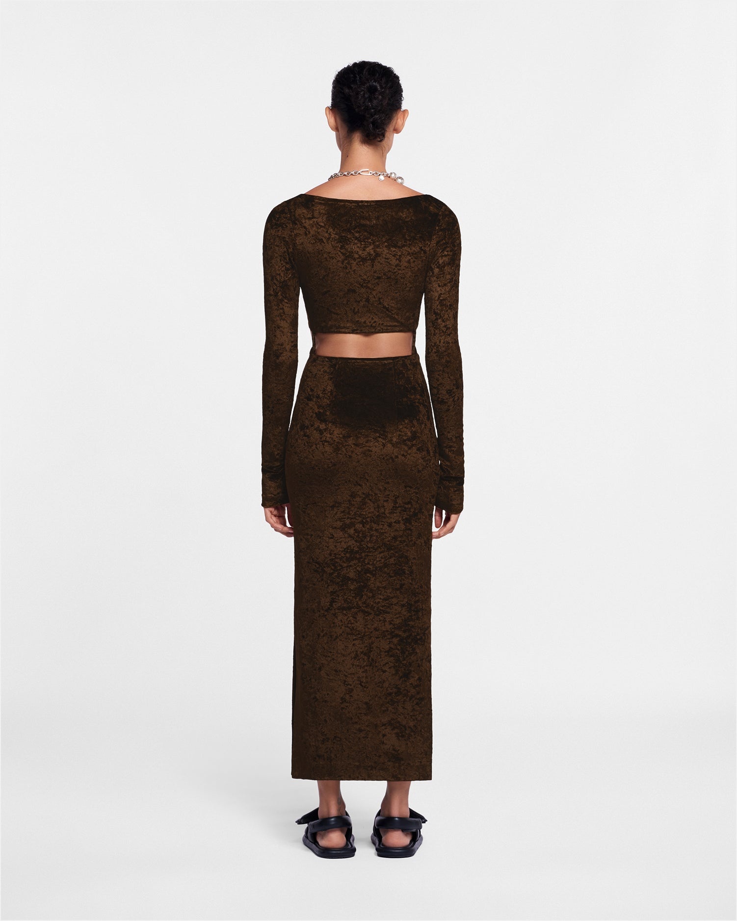 Cut-Out Crushed-Velvet Dress - 3