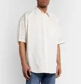 Cocoon Oversized Logo-Embroidered Crinkled Cotton-Poplin Shirt - 10