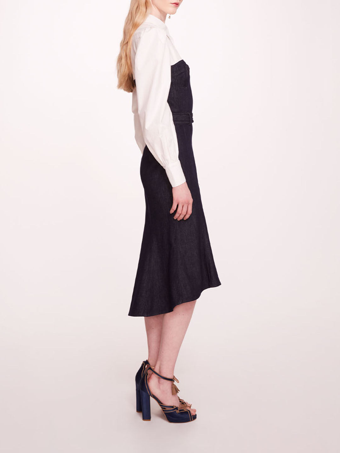 DENIM POPLIN SHIRT DRESS - 3