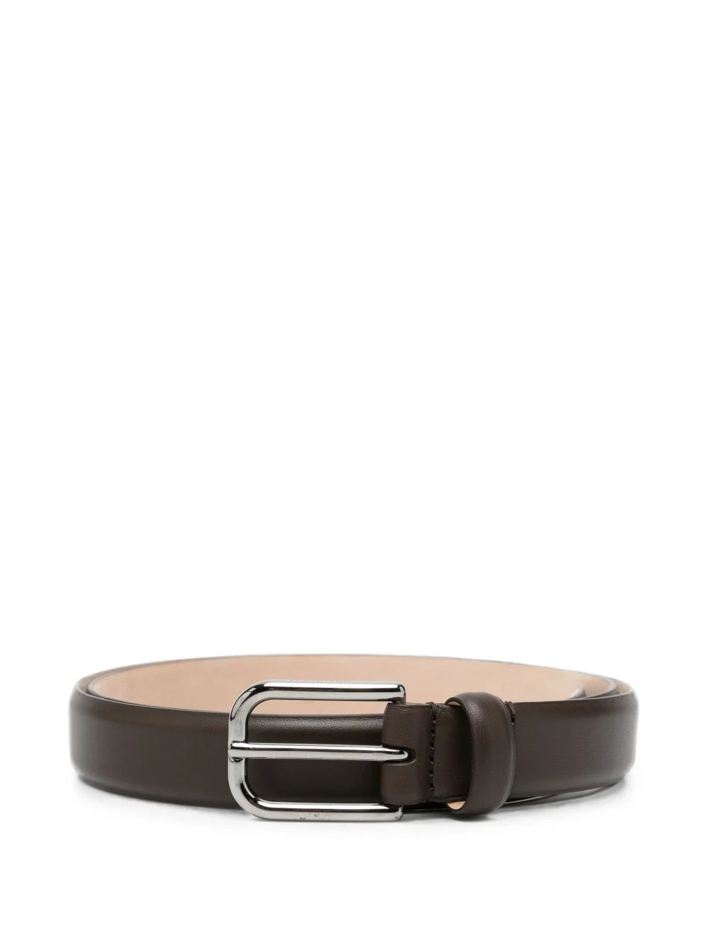 buckle-fastening leather belt - 1
