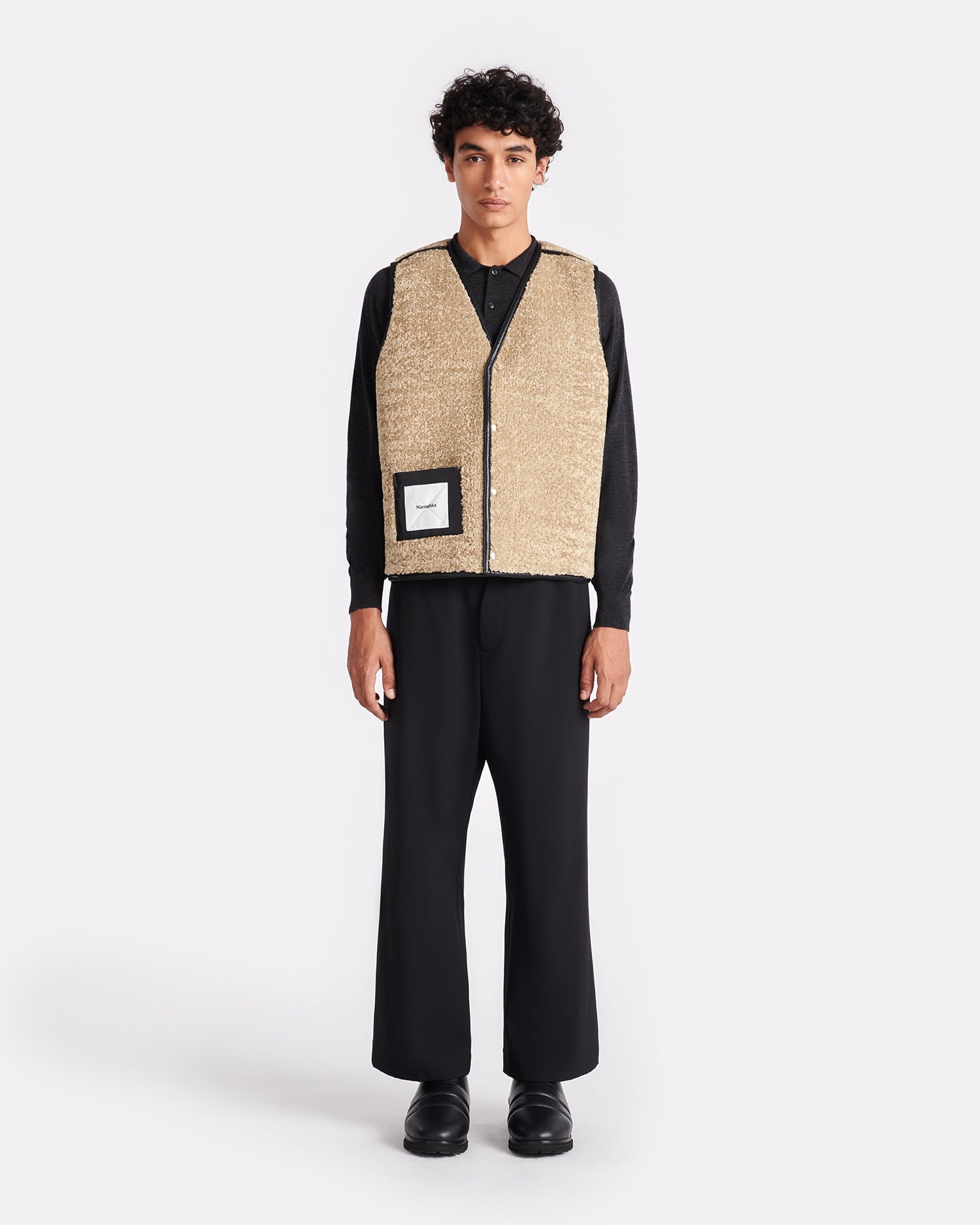 Reversible Bonded Shearling Vest - 8