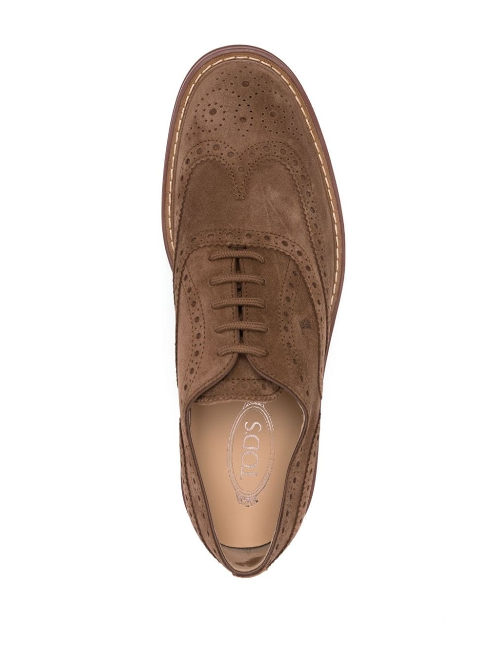 lace-up suede brogues - 4