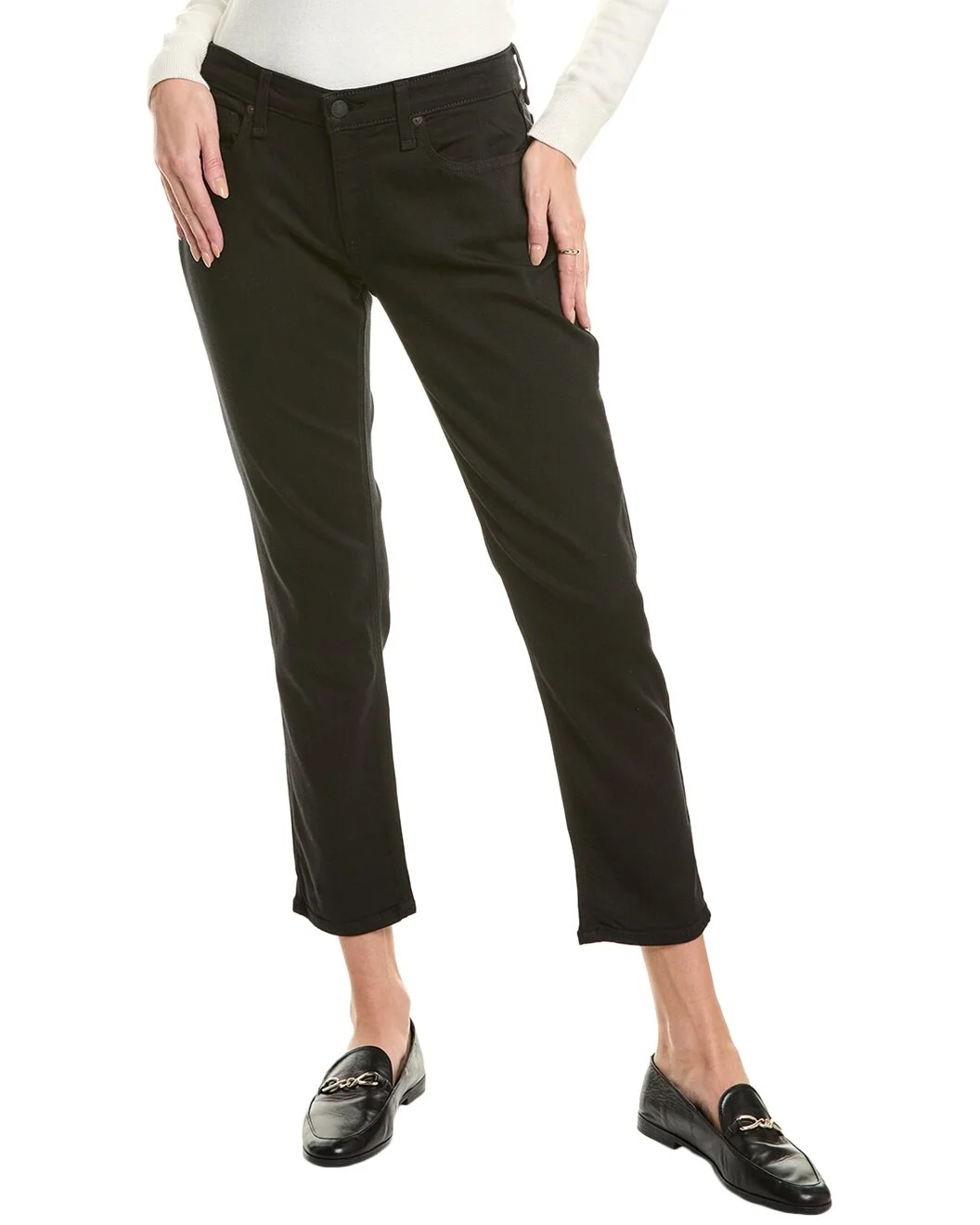 rag & bone Dylan Black Low-Rise Slim Boyfriend Jean - 1