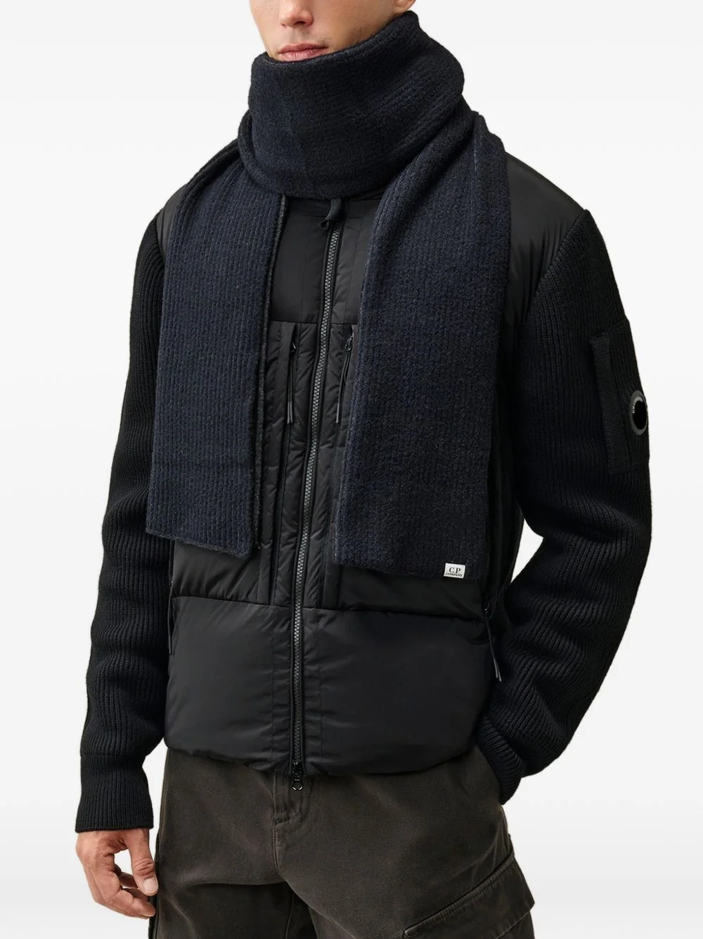 fleece knit scarf - 1
