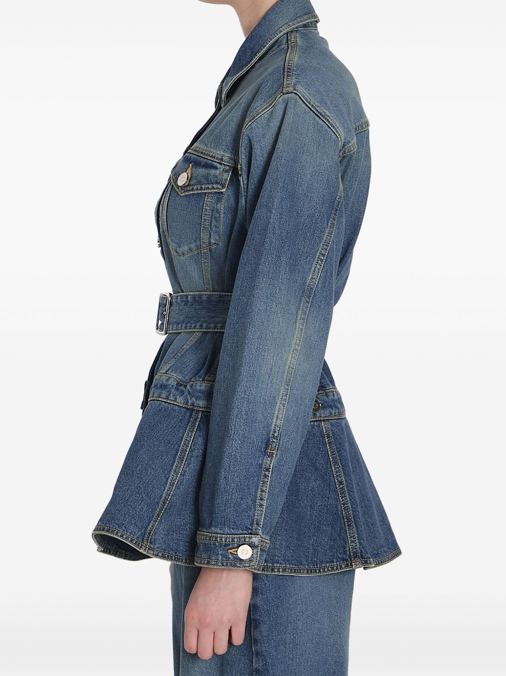 peplum denim jacket - 3