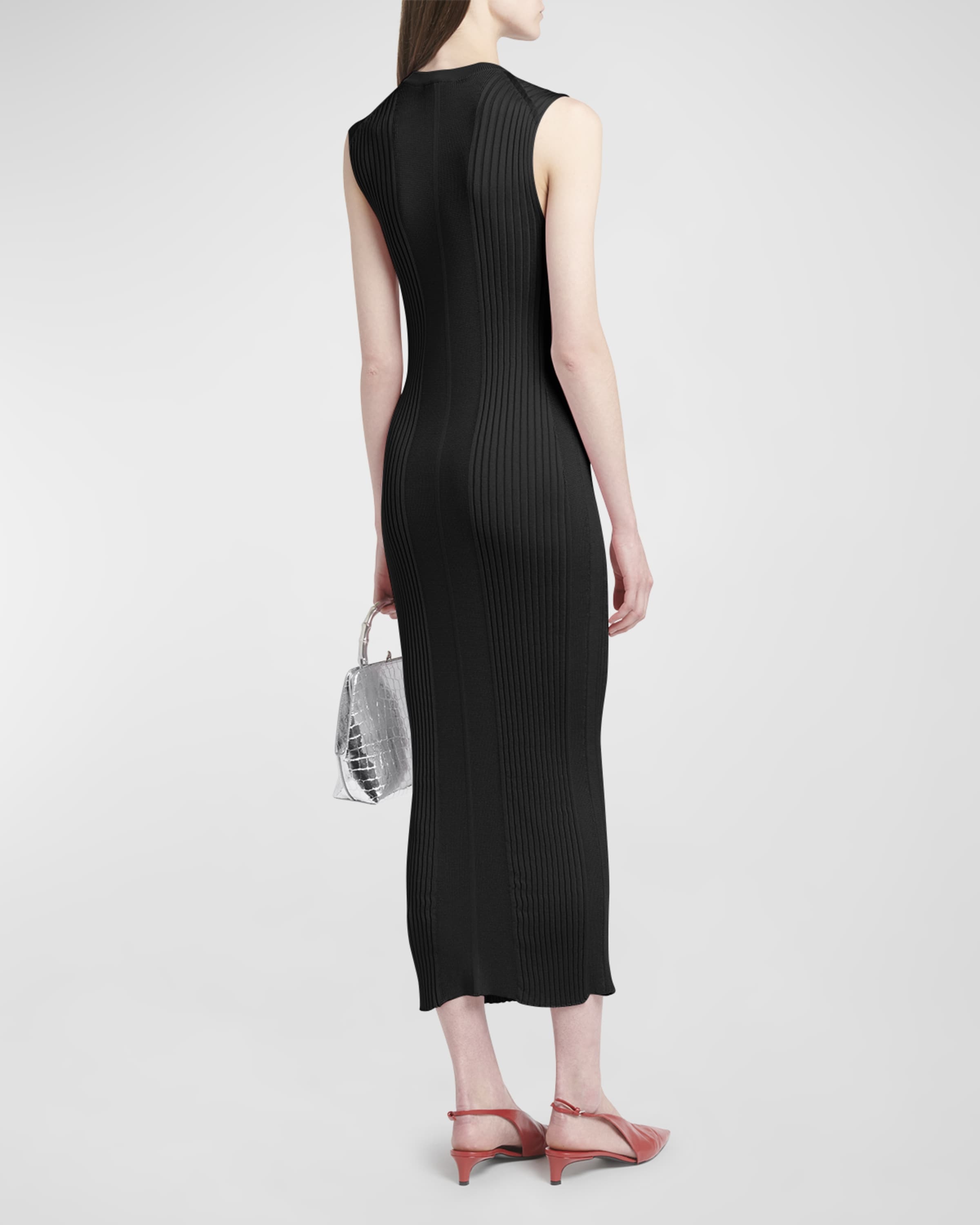 Rib Knit Sleeveless Midi Dress - 4