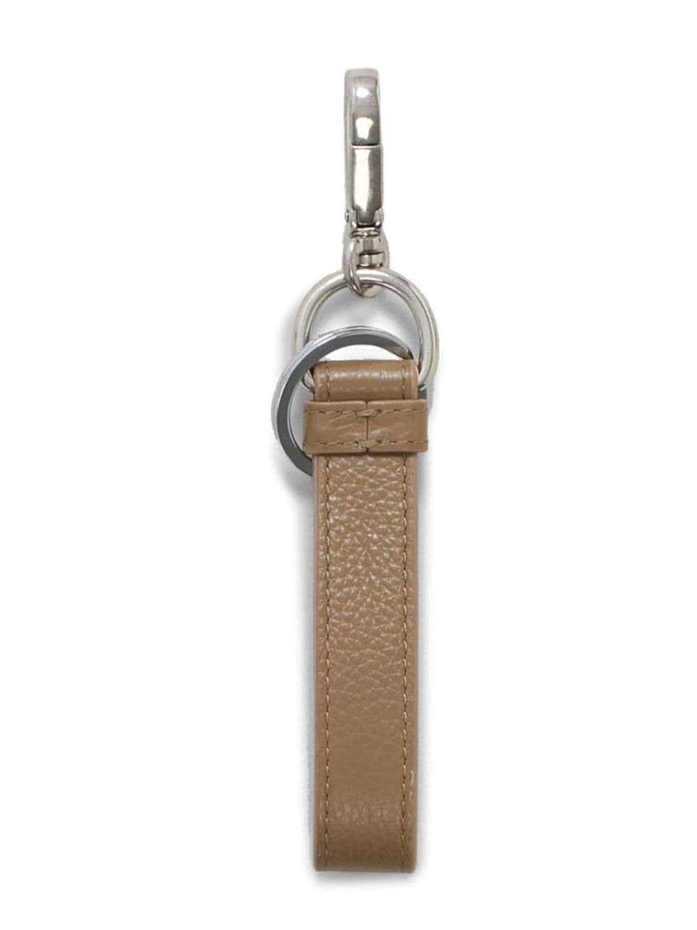 logo-embroidered leather keyring - 2