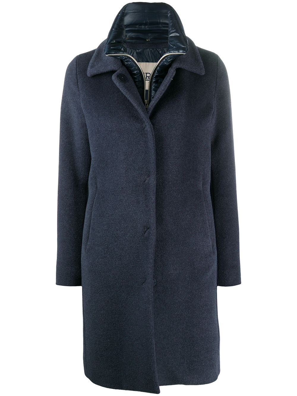 layered mid-length coat - 1