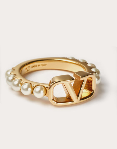 Valentino VLOGO SIGNATURE METAL RING WITH SWAROVSKI® PEARLS outlook