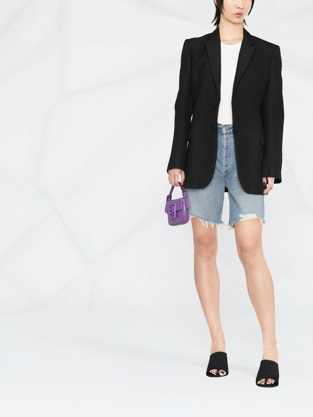 raw-hem denim shorts - 2