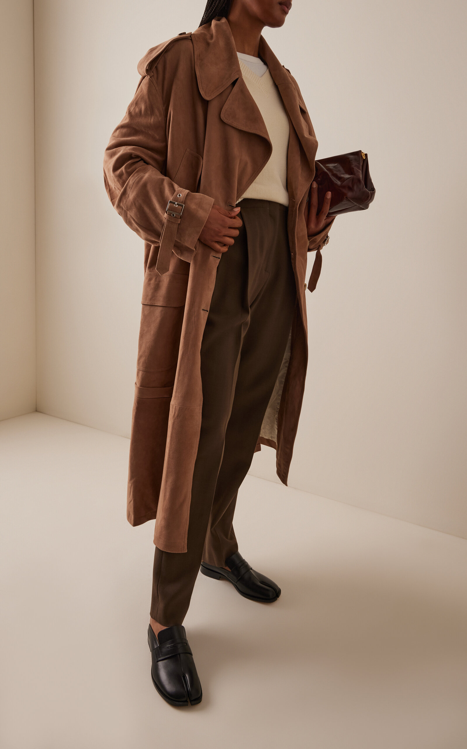Cavo Suede Trench Coat brown - 2