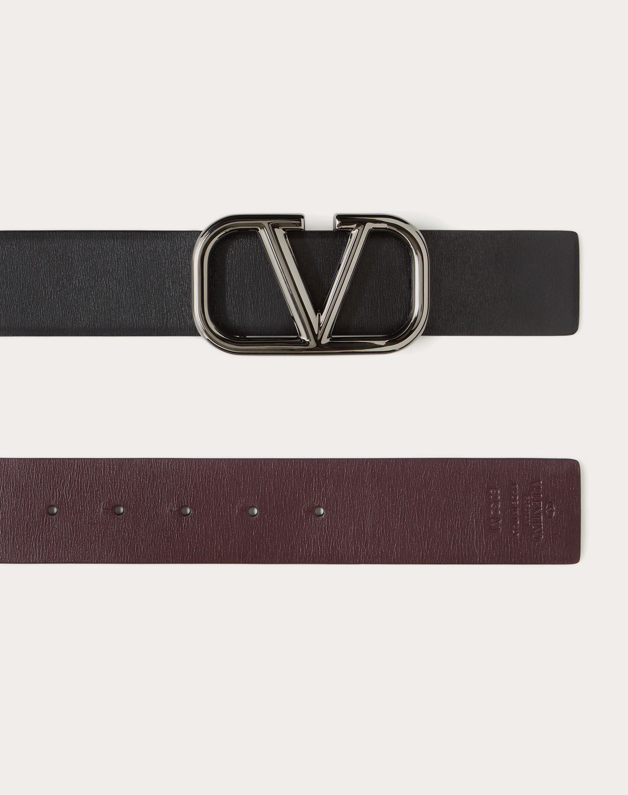 REVERSIBLE VLogo Signature BELT IN GLOSSY CALFSKIN 40 MM / 1.6 IN. - 3