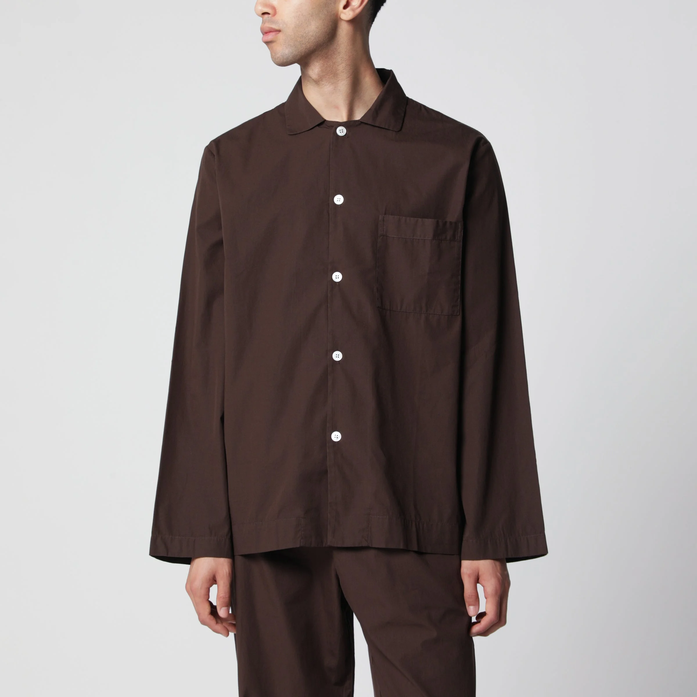 Brown cotton pajama shirt - 1