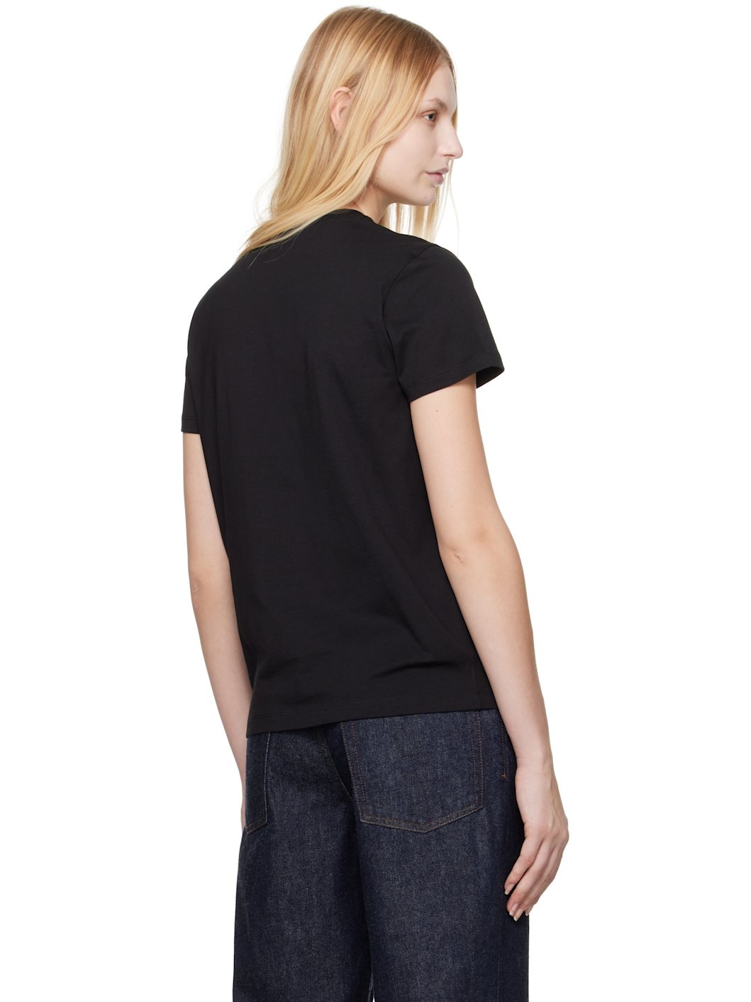 Black Embroidered Tonal Logo T-shirt - 3